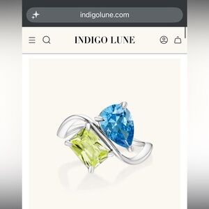 Indigo Lune Navae birthstone rings - Peridot (August) & Zircon (December)